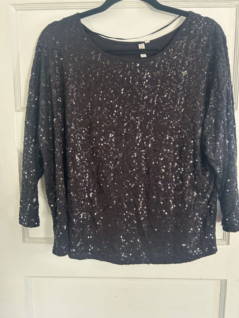 Madison Black Sequin Pullover Sweatshirt